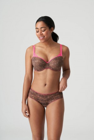 Leopard / Pink Prima Donna Twist Cafe Plume Bras | 3402-QVZSB