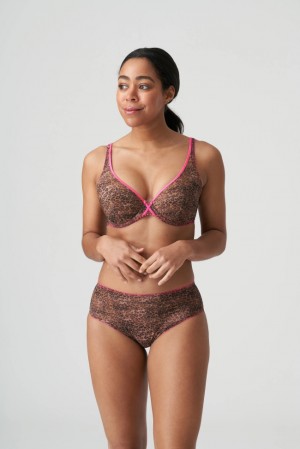 Leopard / Pink Prima Donna Twist Cafe Plume Bras | 5974-AICBG