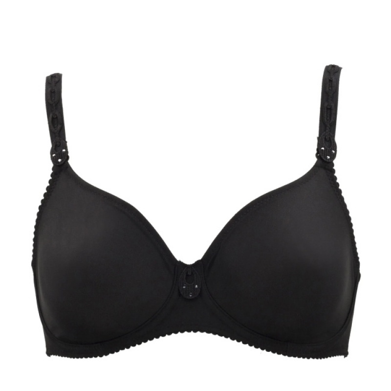 Black Prima Donna Satin Bras | 6957-FIOUZ