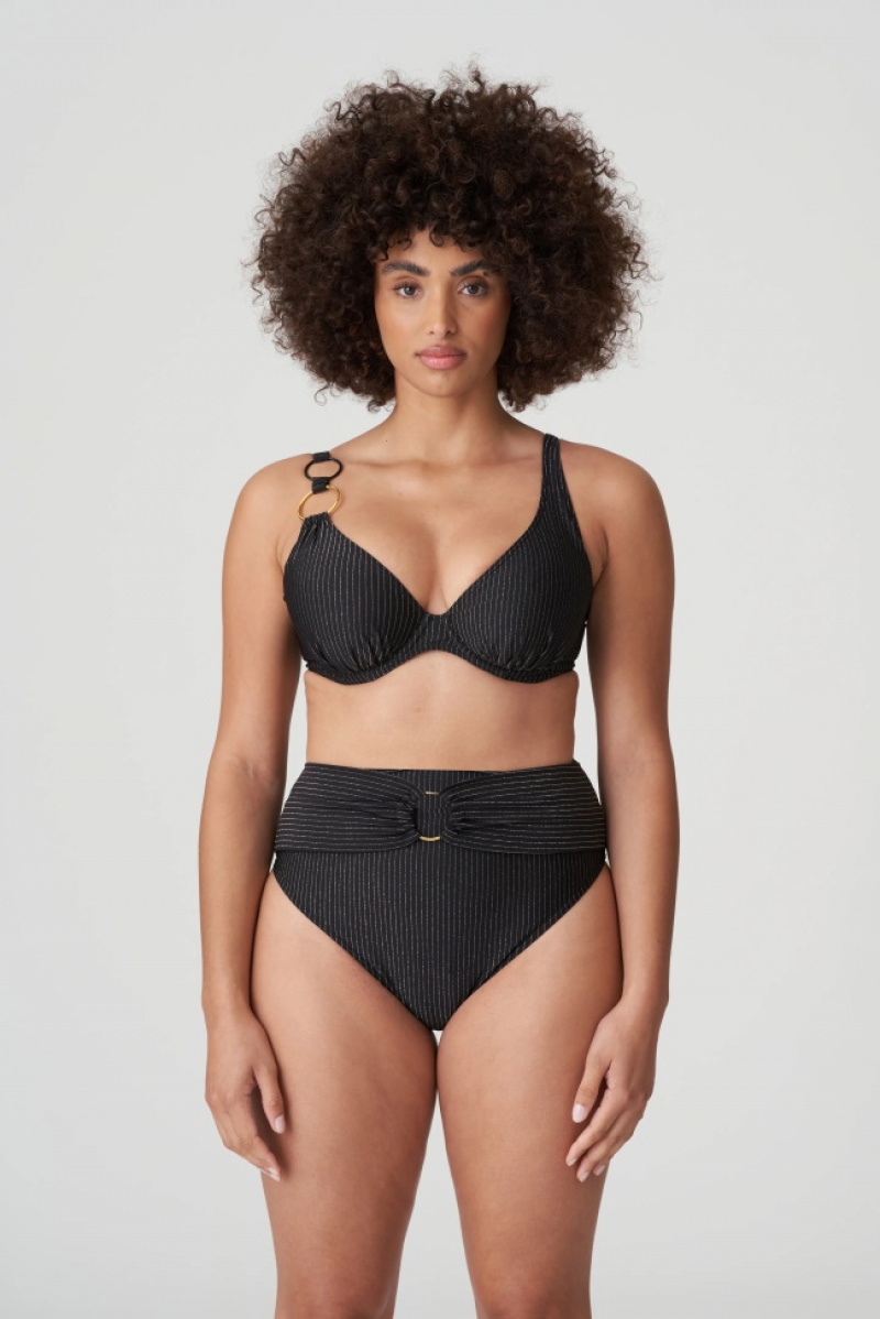 Black Prima Donna Swim Solta Bikini Bottoms | 7386-CKFMN