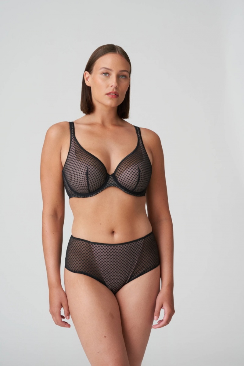 Black Prima Donna Twist Glass Beach Bras | 1378-NSTPV